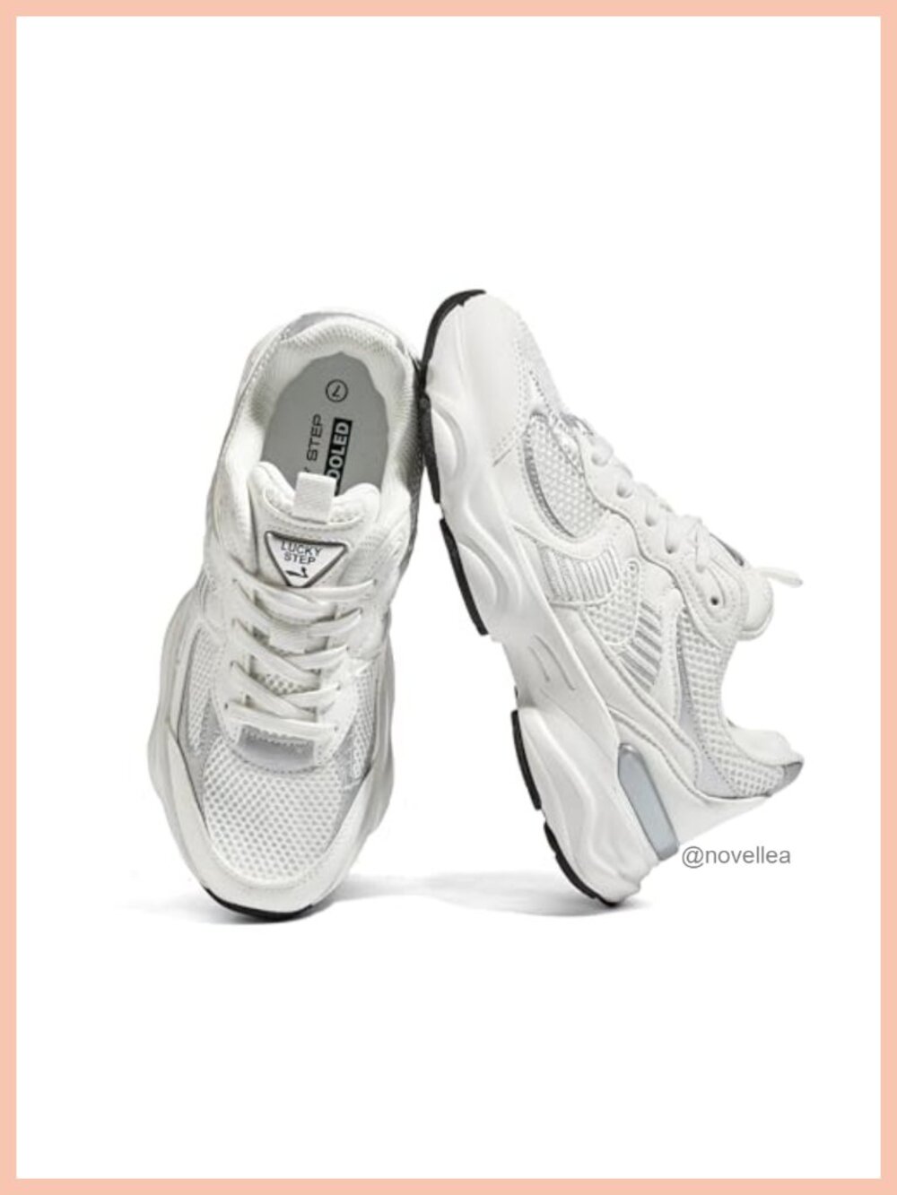 Platform Chunky Fashion Sneakers PU Leather Mesh Lace-Up